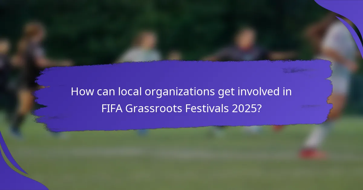 How can local organizations get involved in FIFA Grassroots Festivals 2025?