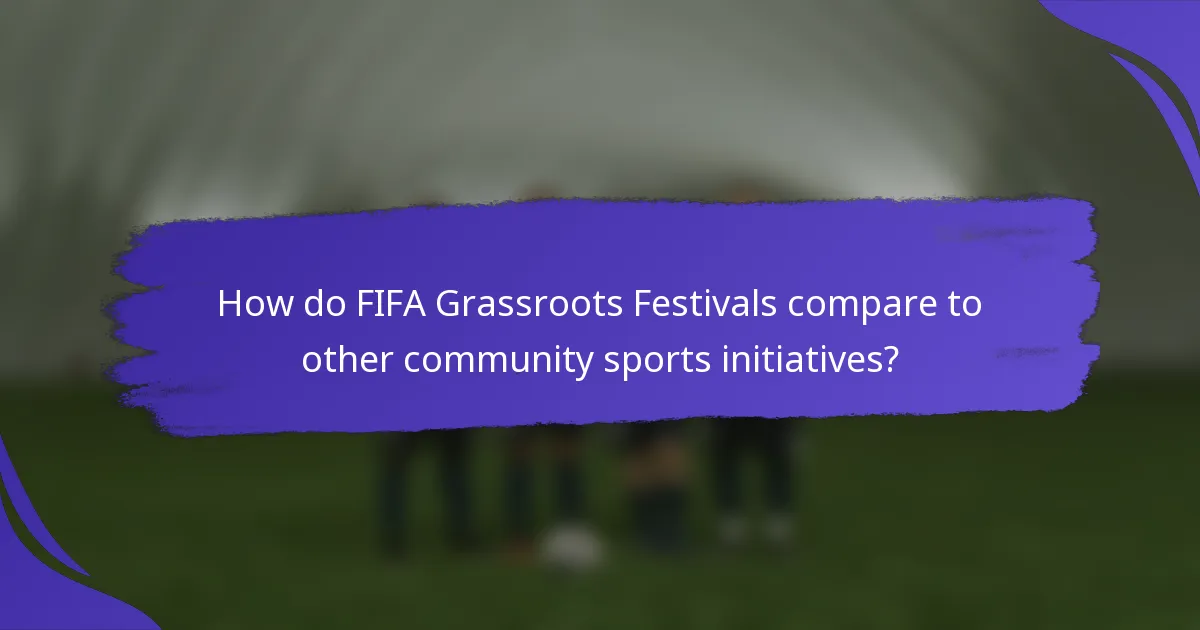 How do FIFA Grassroots Festivals compare to other community sports initiatives?