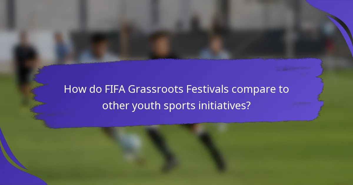 How do FIFA Grassroots Festivals compare to other youth sports initiatives?
