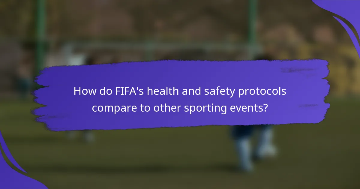 How do FIFA's health and safety protocols compare to other sporting events?