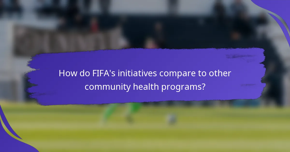 How do FIFA's initiatives compare to other community health programs?