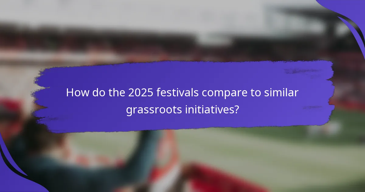 How do the 2025 festivals compare to similar grassroots initiatives?
