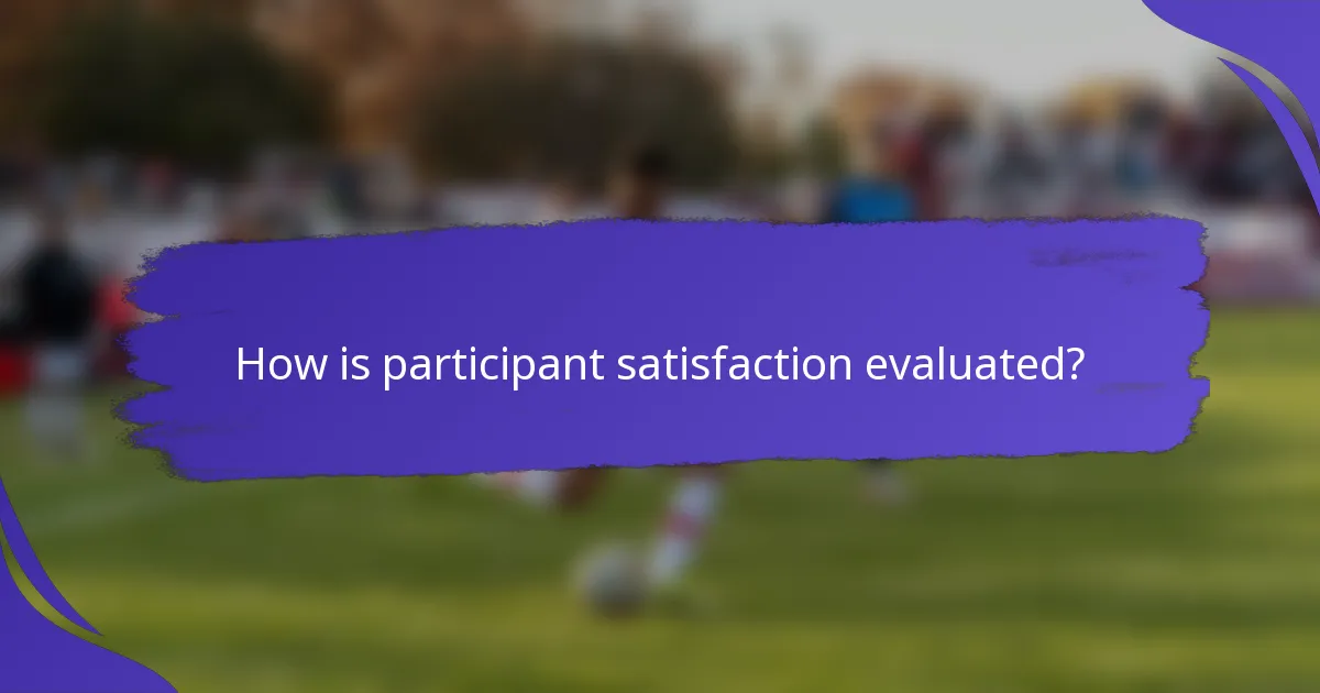 How is participant satisfaction evaluated?