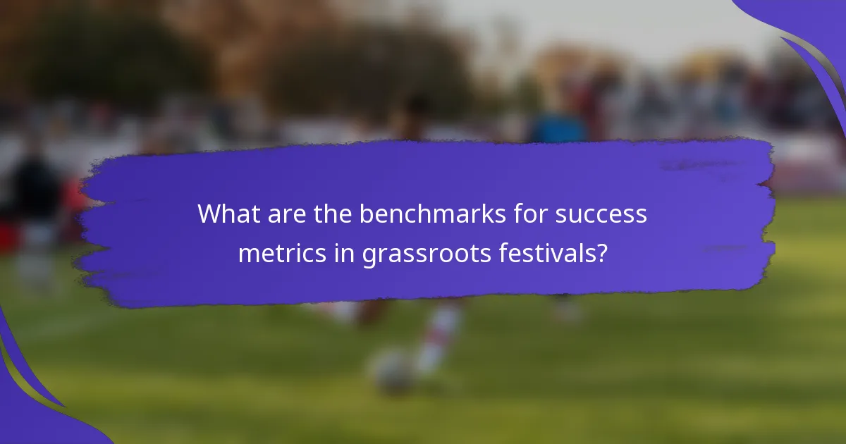 What are the benchmarks for success metrics in grassroots festivals?