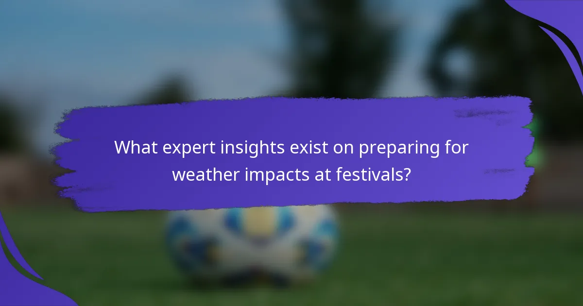 What expert insights exist on preparing for weather impacts at festivals?