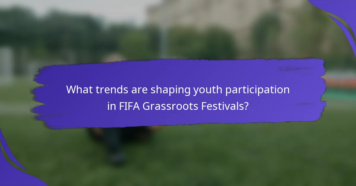 What trends are shaping youth participation in FIFA Grassroots Festivals?