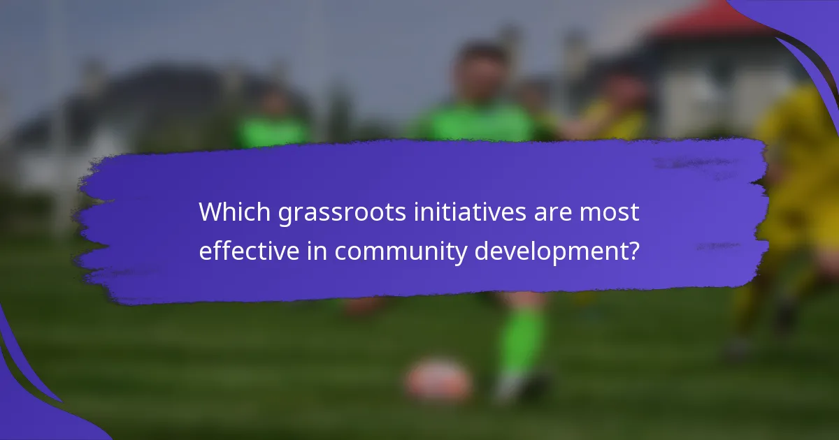 Which grassroots initiatives are most effective in community development?