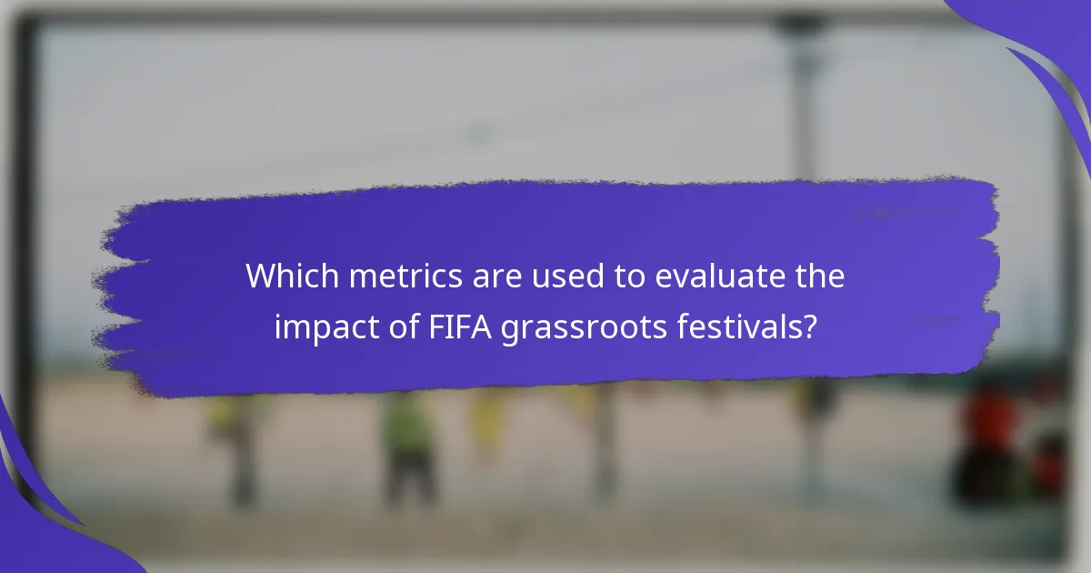 Which metrics are used to evaluate the impact of FIFA grassroots festivals?