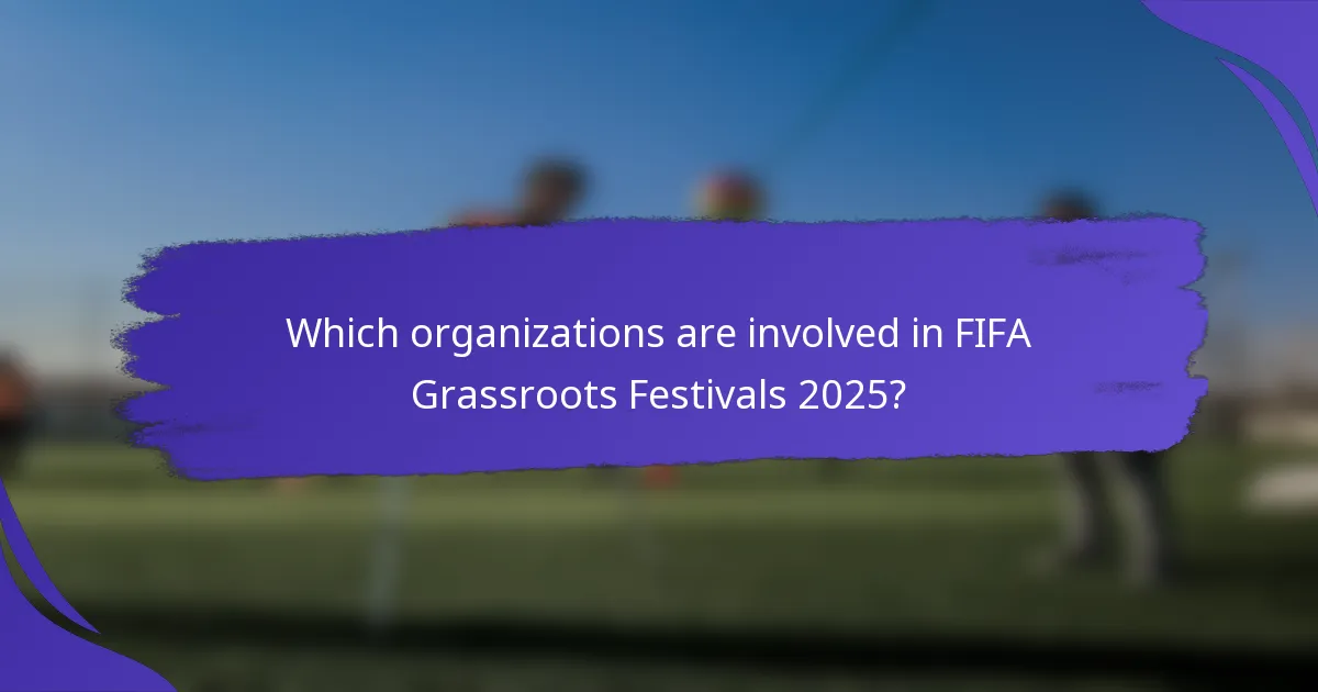 Which organizations are involved in FIFA Grassroots Festivals 2025?